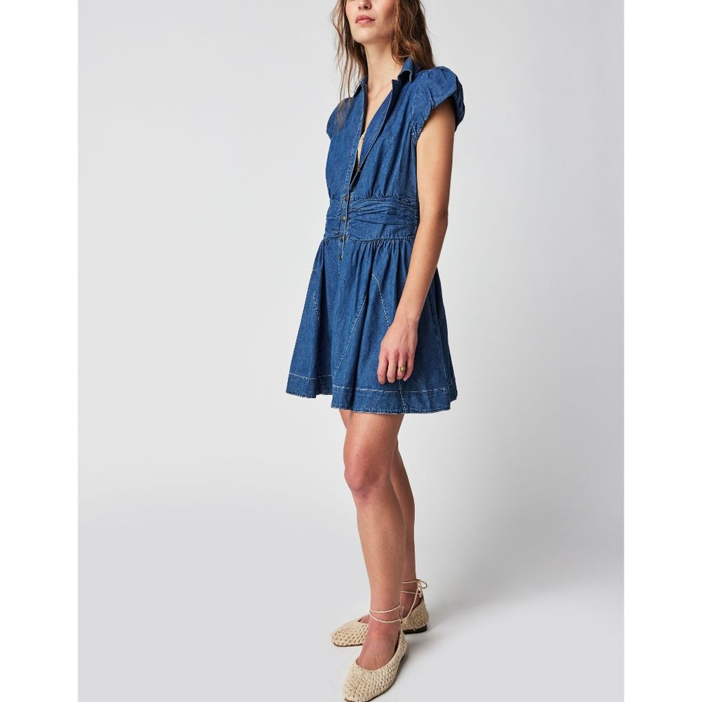 FREE PEOPLE Chester Denim Mini Dress / Montauk Wash